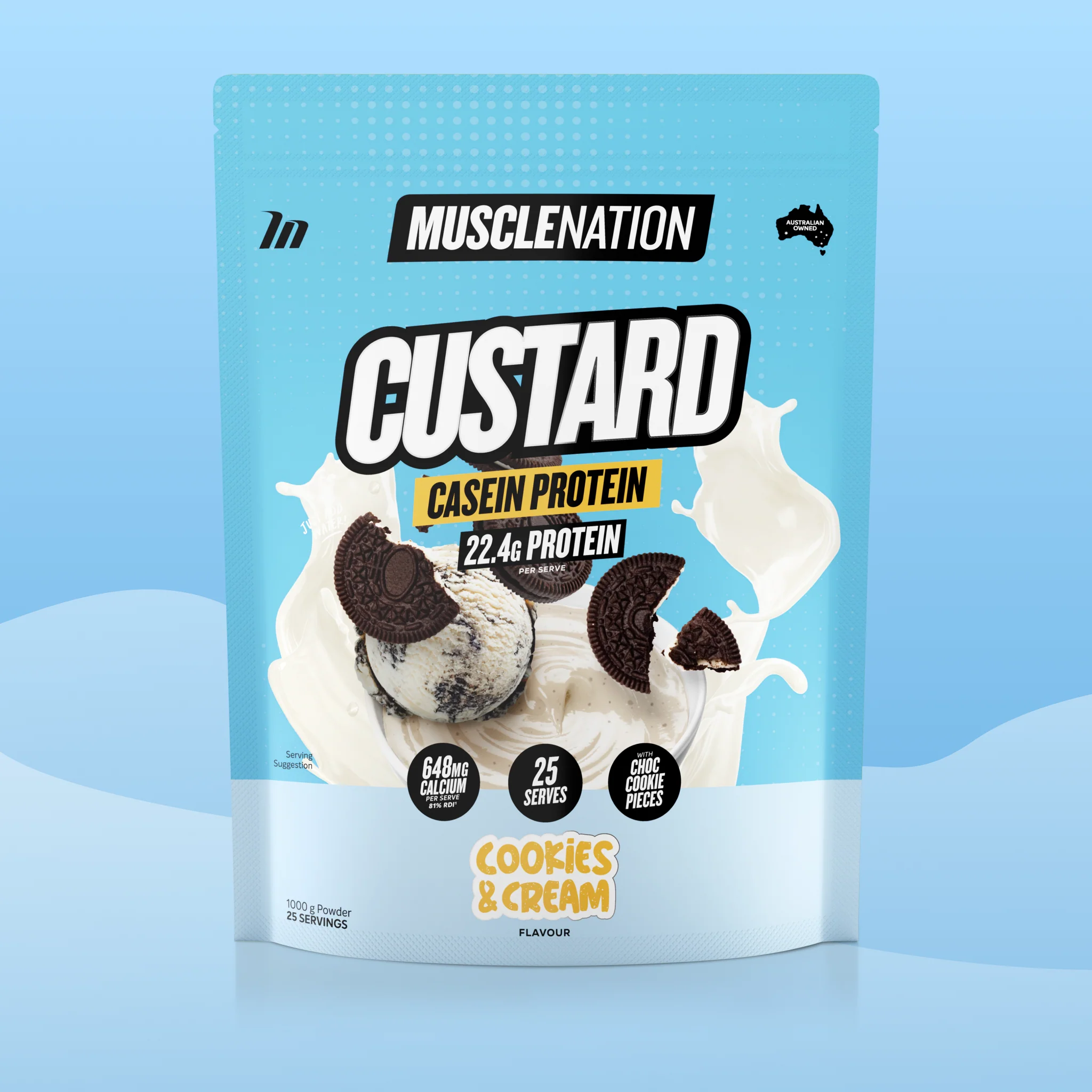 CUSTARD Casein Protein - Cookies & Cream - 25 serves