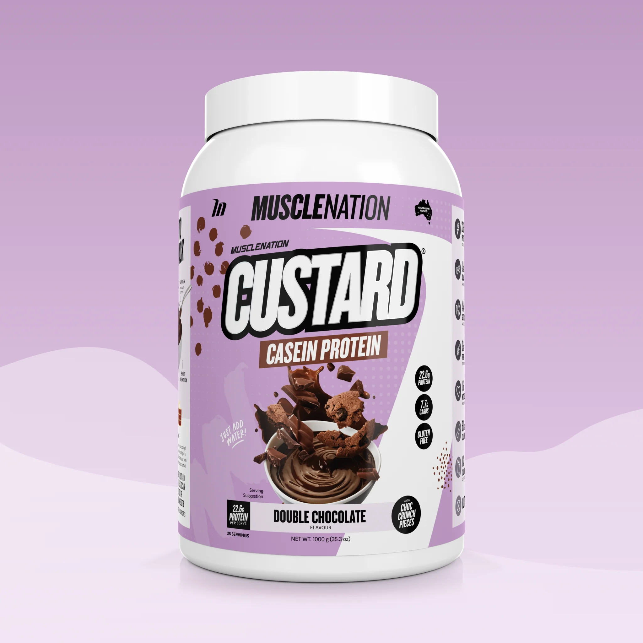 CUSTARD Casein Protein - Double Chocolate - 25 serves