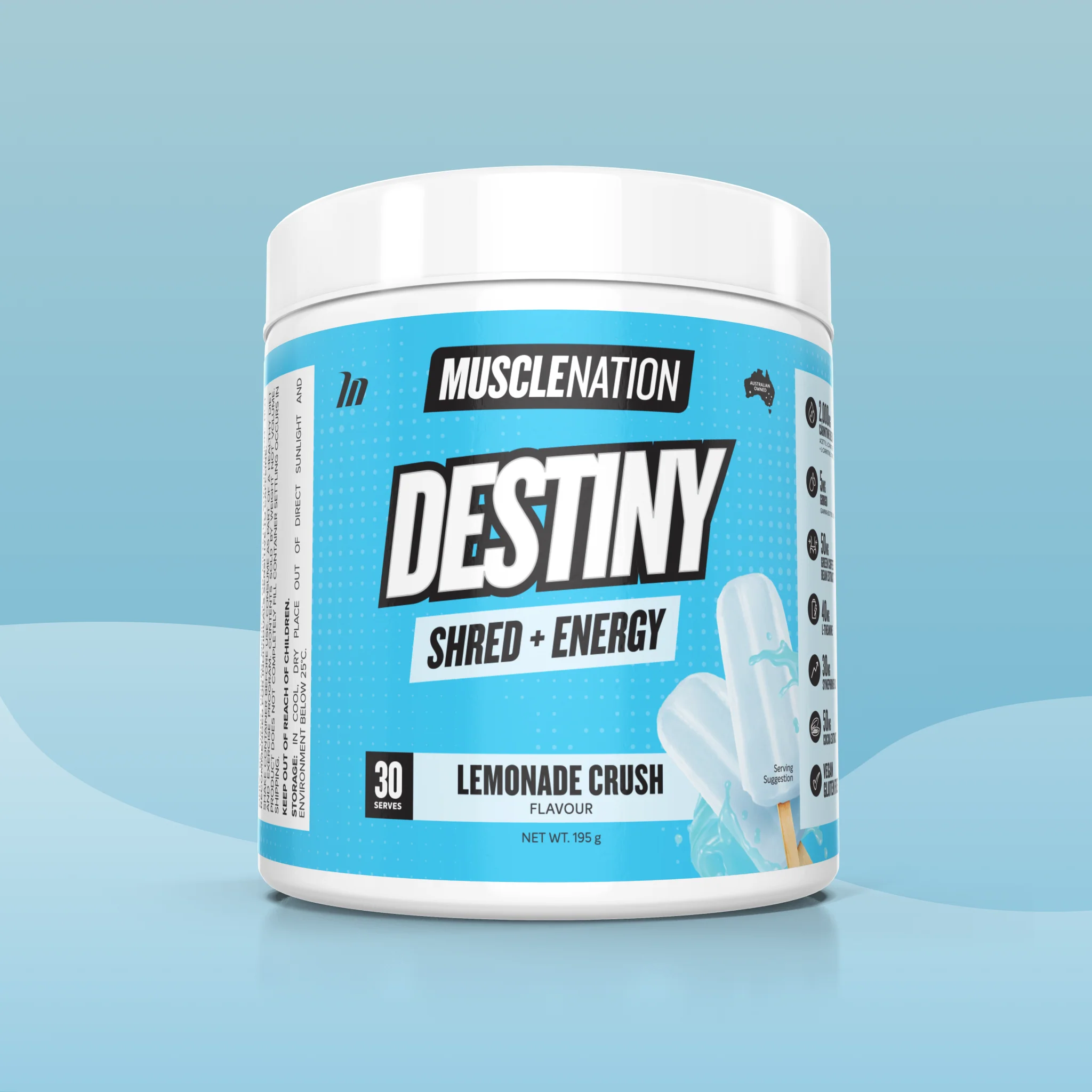 DESTINY Pre-Workout Burn - Lemonade Crush - 30 serves