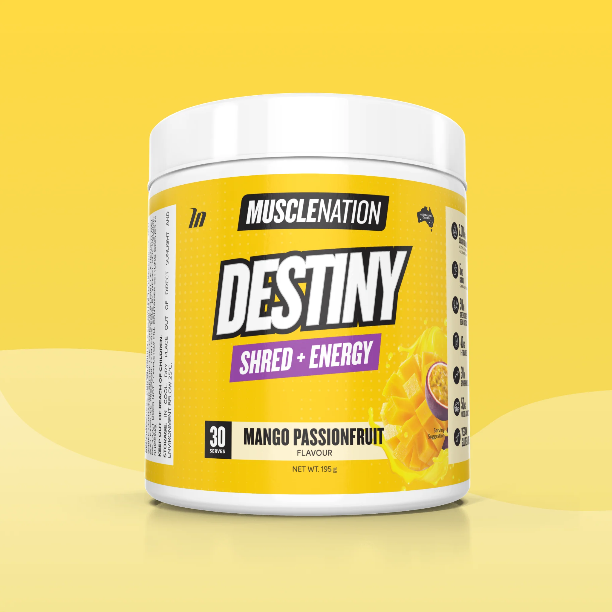 DESTINY Pre-Workout Burn - Mango Passionfruit - 30 serves