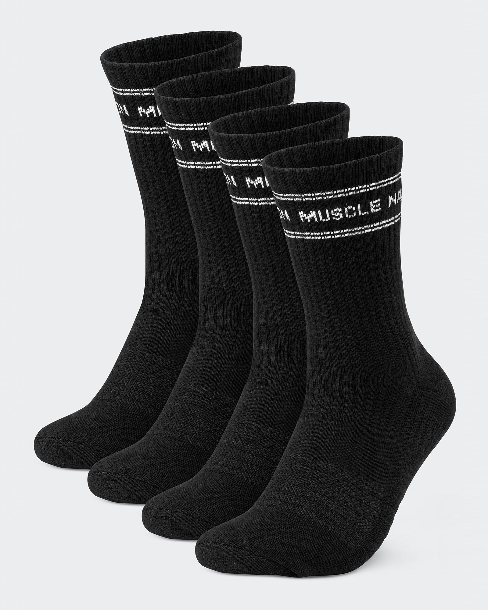 Mens Stripe Crew Sock (2x Pack) - Black