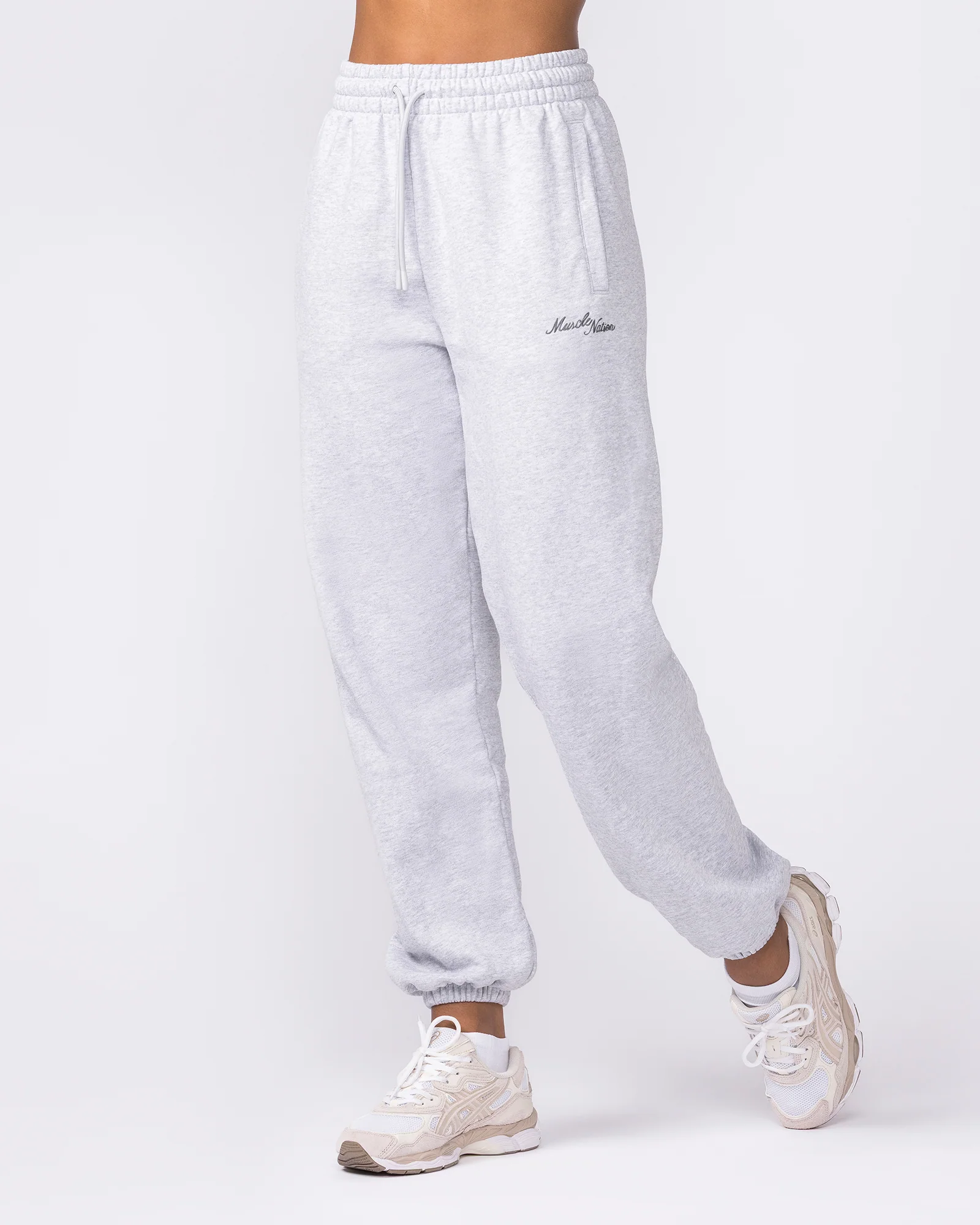 Routine Slouchy Trackies - Light Grey Marl