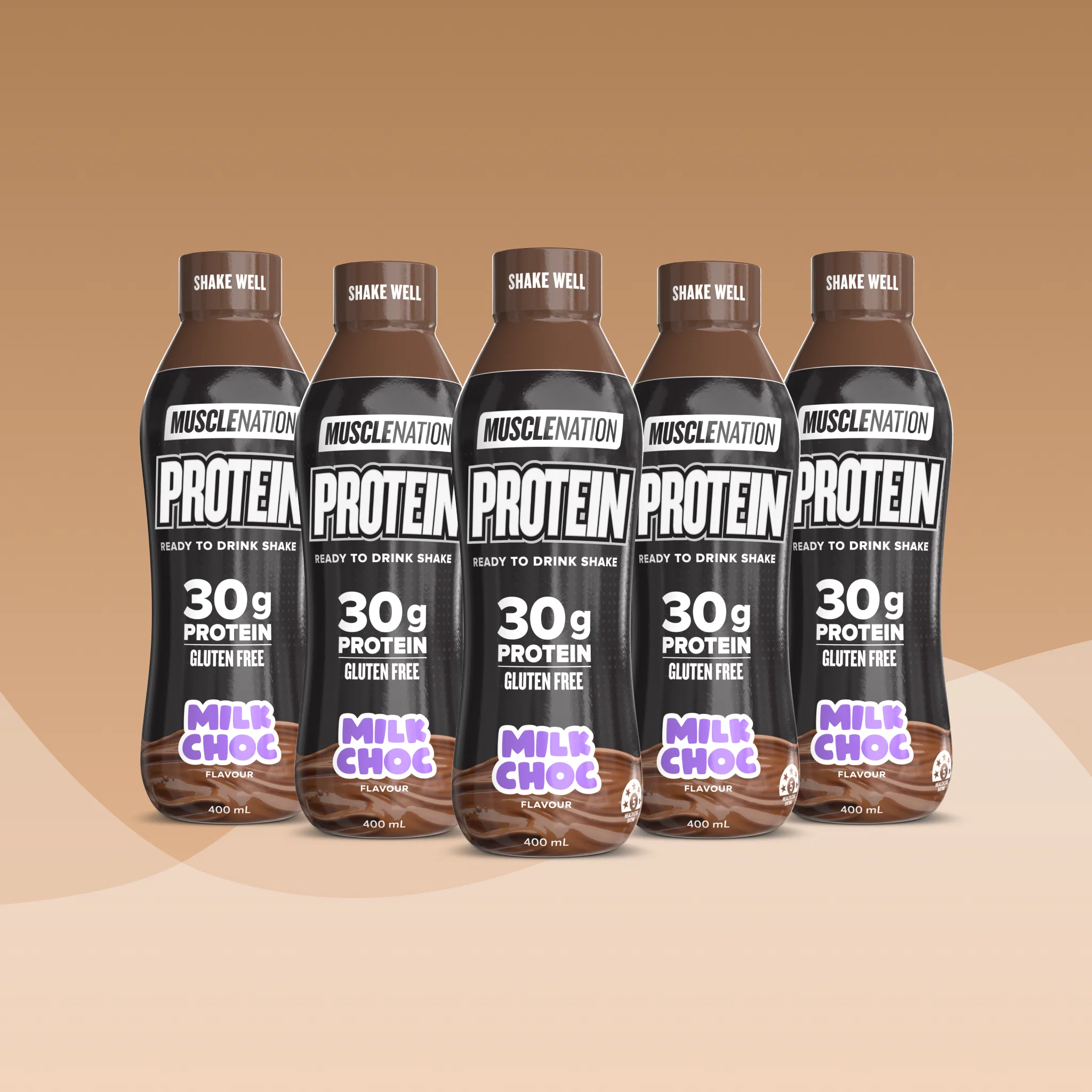 Protein Shake RTD - Milk Choc 400ml Bottle (6 Pack)