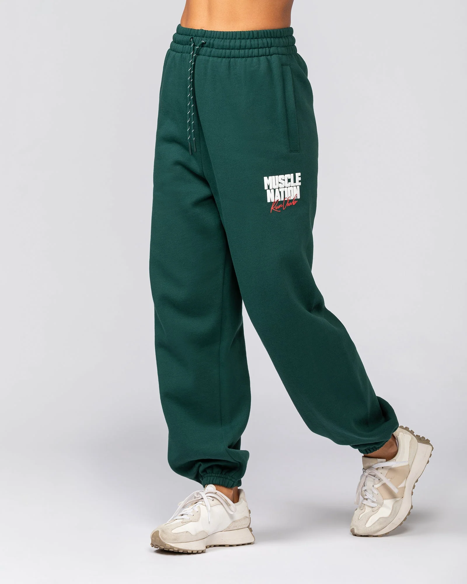 Sports Mode Slouchy Trackies - Evergreen