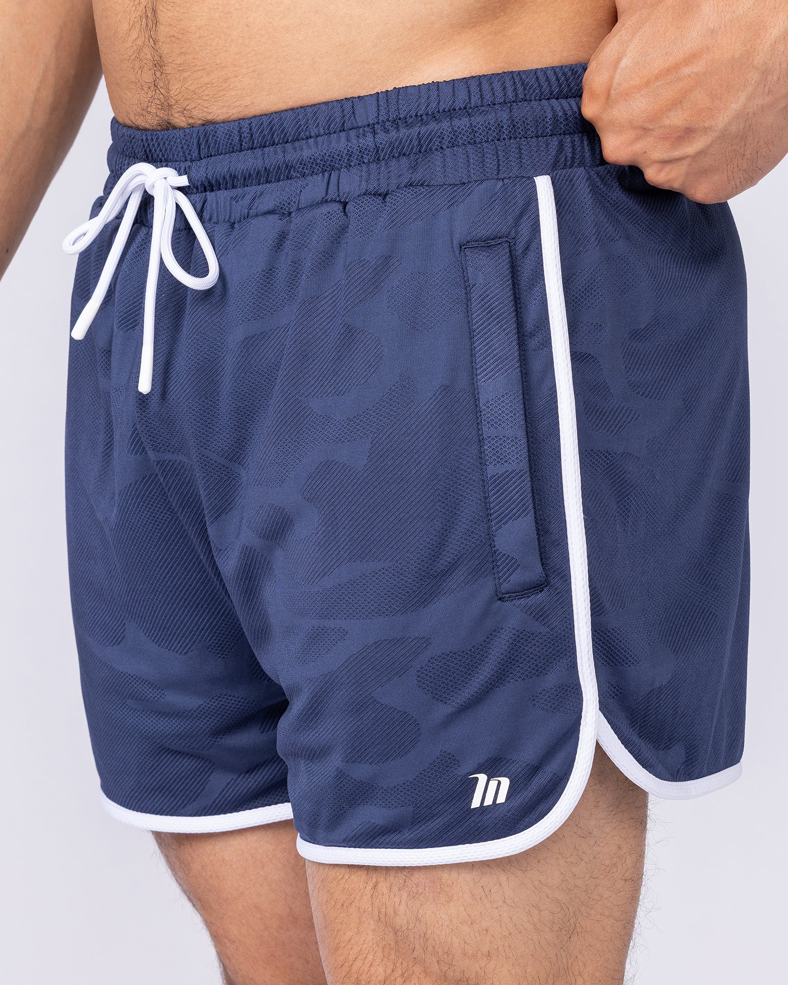 Tech Camo Retro Shorts - Navy Camo